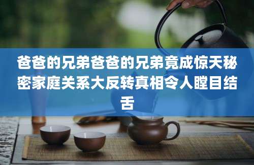 爸爸的兄弟爸爸的兄弟竟成惊天秘密家庭关系大反转真相令人瞠目结舌