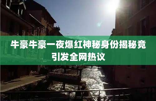 牛豪牛豪一夜爆红神秘身份揭秘竟引发全网热议