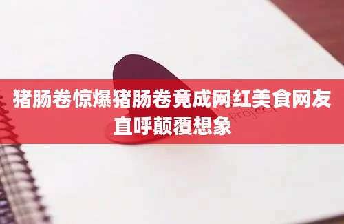 猪肠卷惊爆猪肠卷竟成网红美食网友直呼颠覆想象
