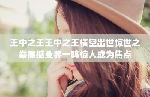 王中之王王中之王横空出世惊世之举震撼业界一鸣惊人成为焦点
