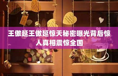 王傲延王傲延惊天秘密曝光背后惊人真相震惊全国