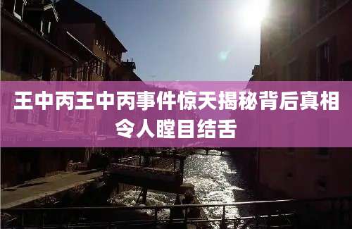 王中丙王中丙事件惊天揭秘背后真相令人瞠目结舌