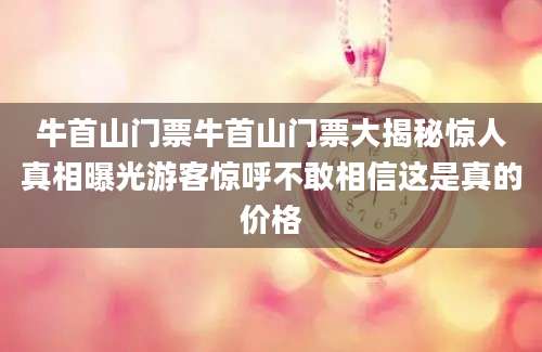 牛首山门票牛首山门票大揭秘惊人真相曝光游客惊呼不敢相信这是真的价格