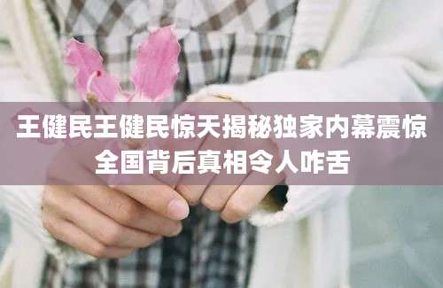 王健民王健民惊天揭秘独家内幕震惊全国背后真相令人咋舌