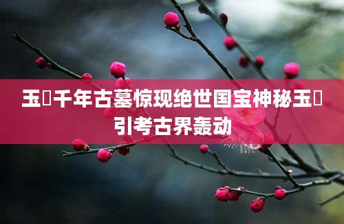 玉斝千年古墓惊现绝世国宝神秘玉斝引考古界轰动