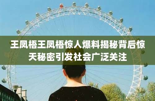 王凤梧王凤梧惊人爆料揭秘背后惊天秘密引发社会广泛关注