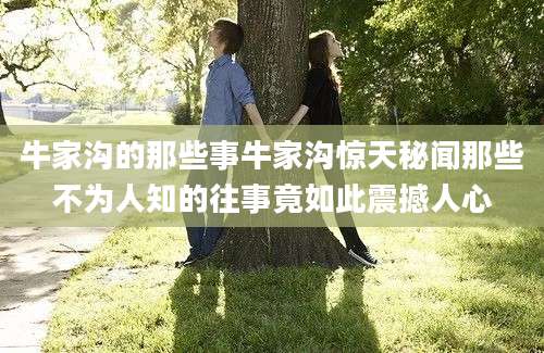 牛家沟的那些事牛家沟惊天秘闻那些不为人知的往事竟如此震撼人心