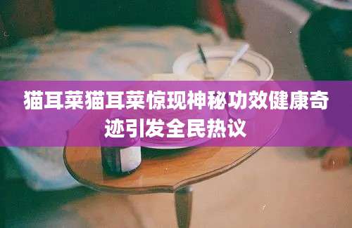 猫耳菜猫耳菜惊现神秘功效健康奇迹引发全民热议