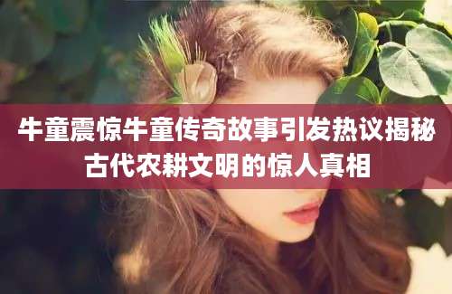 牛童震惊牛童传奇故事引发热议揭秘古代农耕文明的惊人真相