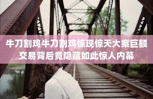 牛刀割鸡牛刀割鸡惊现惊天大案巨额交易背后竟隐藏如此惊人内幕