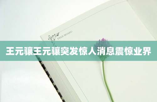 王元骧王元骧突发惊人消息震惊业界