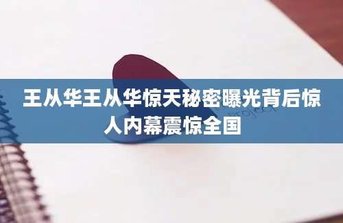 王从华王从华惊天秘密曝光背后惊人内幕震惊全国