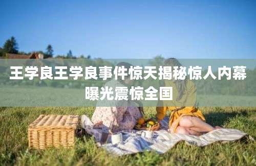王学良王学良事件惊天揭秘惊人内幕曝光震惊全国