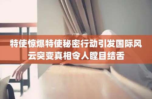 特使惊爆特使秘密行动引发国际风云突变真相令人瞠目结舌