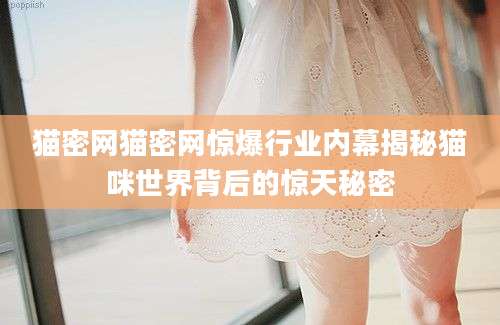 猫密网猫密网惊爆行业内幕揭秘猫咪世界背后的惊天秘密
