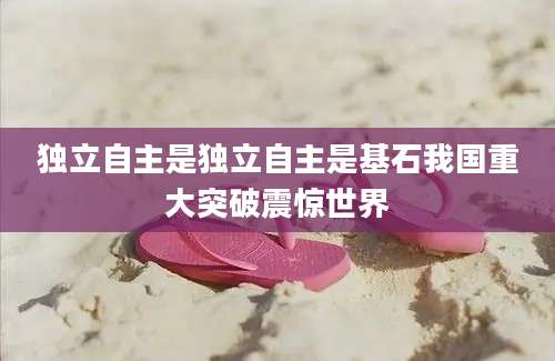 独立自主是独立自主是基石我国重大突破震惊世界