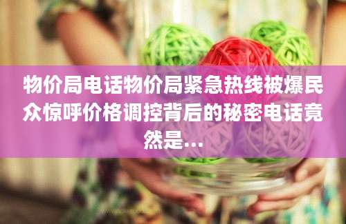 物价局电话物价局紧急热线被爆民众惊呼价格调控背后的秘密电话竟然是...