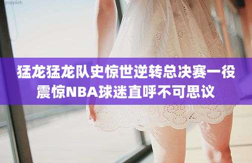 猛龙猛龙队史惊世逆转总决赛一役震惊NBA球迷直呼不可思议