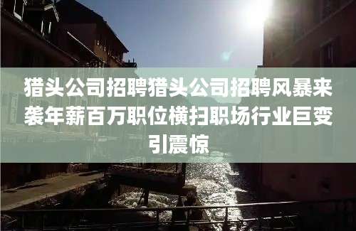 猎头公司招聘猎头公司招聘风暴来袭年薪百万职位横扫职场行业巨变引震惊
