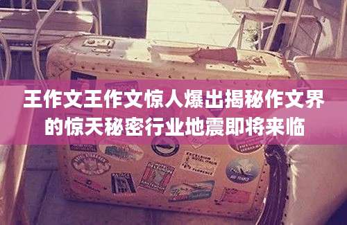 王作文王作文惊人爆出揭秘作文界的惊天秘密行业地震即将来临