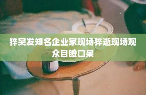 猝突发知名企业家现场猝逝现场观众目瞪口呆