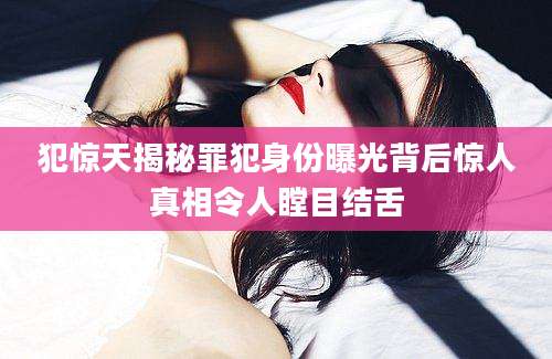 犯惊天揭秘罪犯身份曝光背后惊人真相令人瞠目结舌