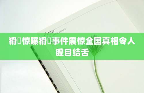 猾褢惊曝猾褢事件震惊全国真相令人瞠目结舌