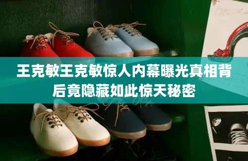 王克敏王克敏惊人内幕曝光真相背后竟隐藏如此惊天秘密