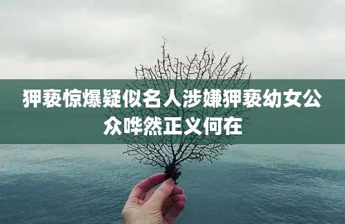 狎亵惊爆疑似名人涉嫌狎亵幼女公众哗然正义何在