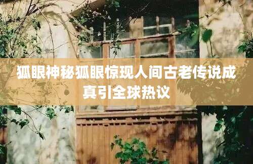 狐眼神秘狐眼惊现人间古老传说成真引全球热议