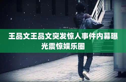 王品文王品文突发惊人事件内幕曝光震惊娱乐圈