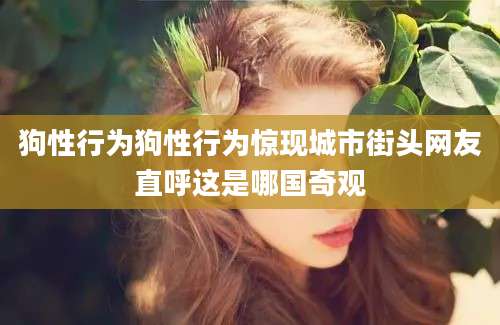 狗性行为狗性行为惊现城市街头网友直呼这是哪国奇观