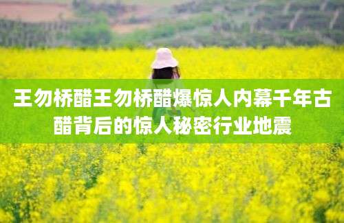 王勿桥醋王勿桥醋爆惊人内幕千年古醋背后的惊人秘密行业地震