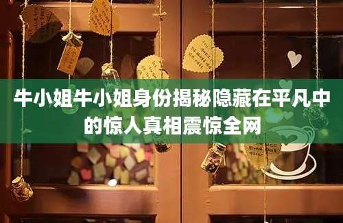 牛小姐牛小姐身份揭秘隐藏在平凡中的惊人真相震惊全网