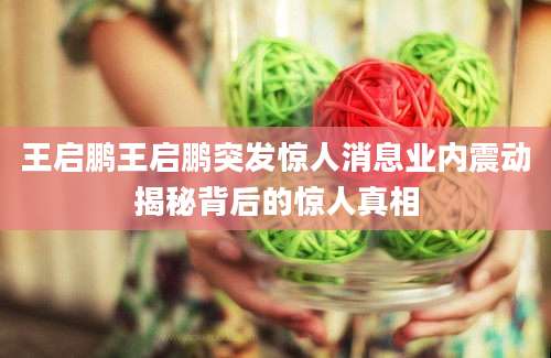 王启鹏王启鹏突发惊人消息业内震动揭秘背后的惊人真相