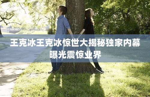 王克冰王克冰惊世大揭秘独家内幕曝光震惊业界