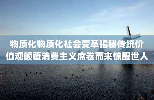 物质化物质化社会变革揭秘传统价值观颠覆消费主义席卷而来惊醒世人