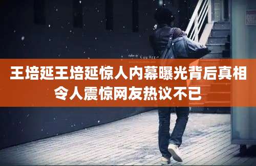 王培延王培延惊人内幕曝光背后真相令人震惊网友热议不已