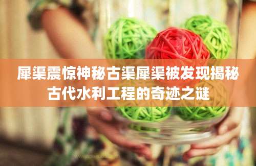 犀渠震惊神秘古渠犀渠被发现揭秘古代水利工程的奇迹之谜