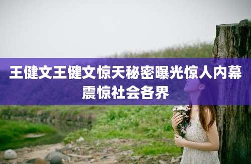 王健文王健文惊天秘密曝光惊人内幕震惊社会各界
