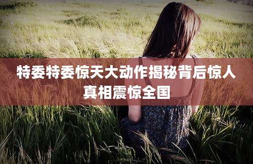 特委特委惊天大动作揭秘背后惊人真相震惊全国