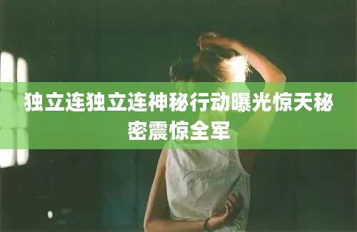 独立连独立连神秘行动曝光惊天秘密震惊全军