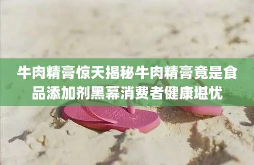 牛肉精膏惊天揭秘牛肉精膏竟是食品添加剂黑幕消费者健康堪忧