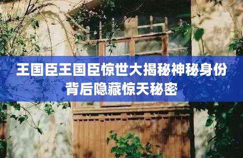 王国臣王国臣惊世大揭秘神秘身份背后隐藏惊天秘密