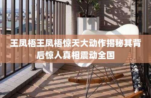 王凤梧王凤梧惊天大动作揭秘其背后惊人真相震动全国