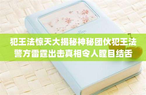 犯王法惊天大揭秘神秘团伙犯王法警方雷霆出击真相令人瞠目结舌