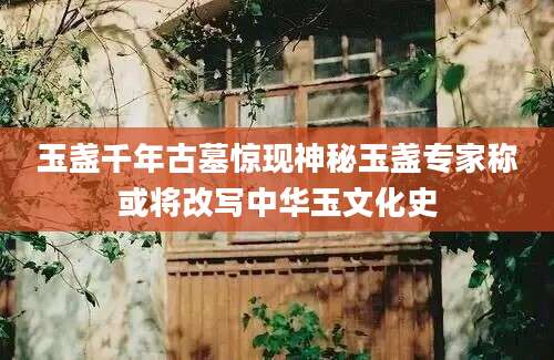 玉盏千年古墓惊现神秘玉盏专家称或将改写中华玉文化史