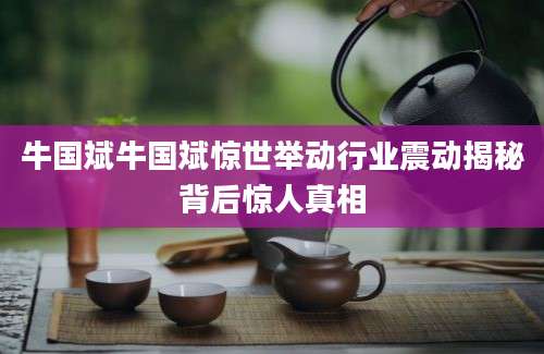牛国斌牛国斌惊世举动行业震动揭秘背后惊人真相