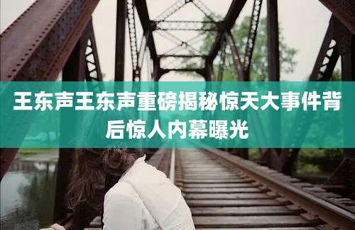 王东声王东声重磅揭秘惊天大事件背后惊人内幕曝光