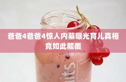 爸爸4爸爸4惊人内幕曝光育儿真相竟如此颠覆